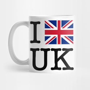 I Union Jack United Kingdom (Black Lettering) Mug